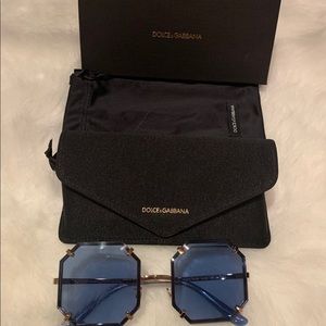 Dolce and Gabbana blue octagonal sunglasses 55MM